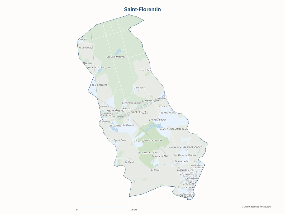 Carte de Saint-Florentin à personnaliser
