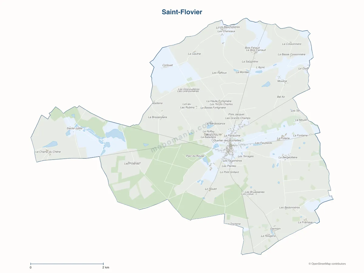 Carte de Saint-Flovier à personnaliser
