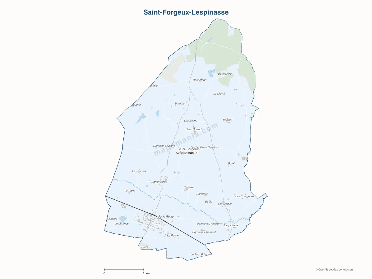 Carte de Saint-Forgeux-Lespinasse à personnaliser
