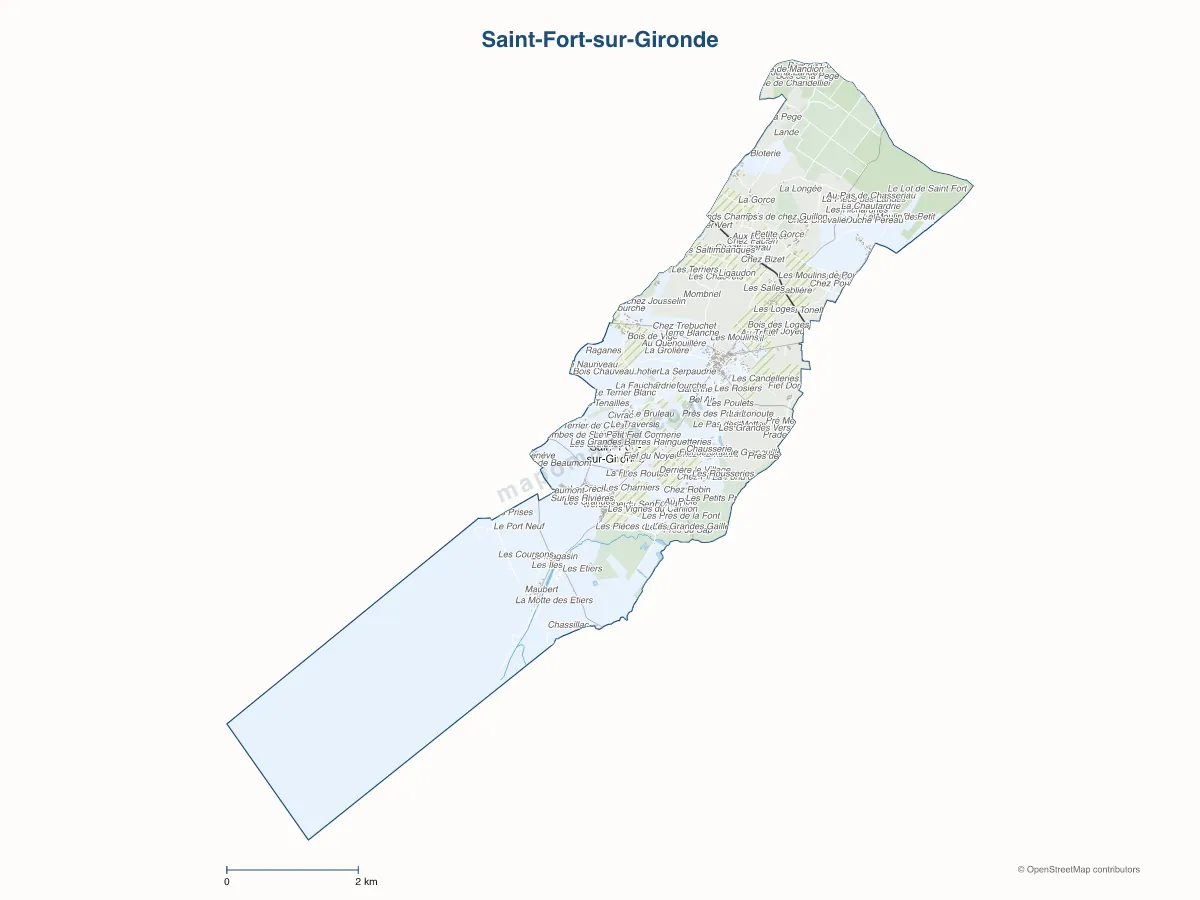 Carte de Saint-Fort-sur-Gironde à personnaliser