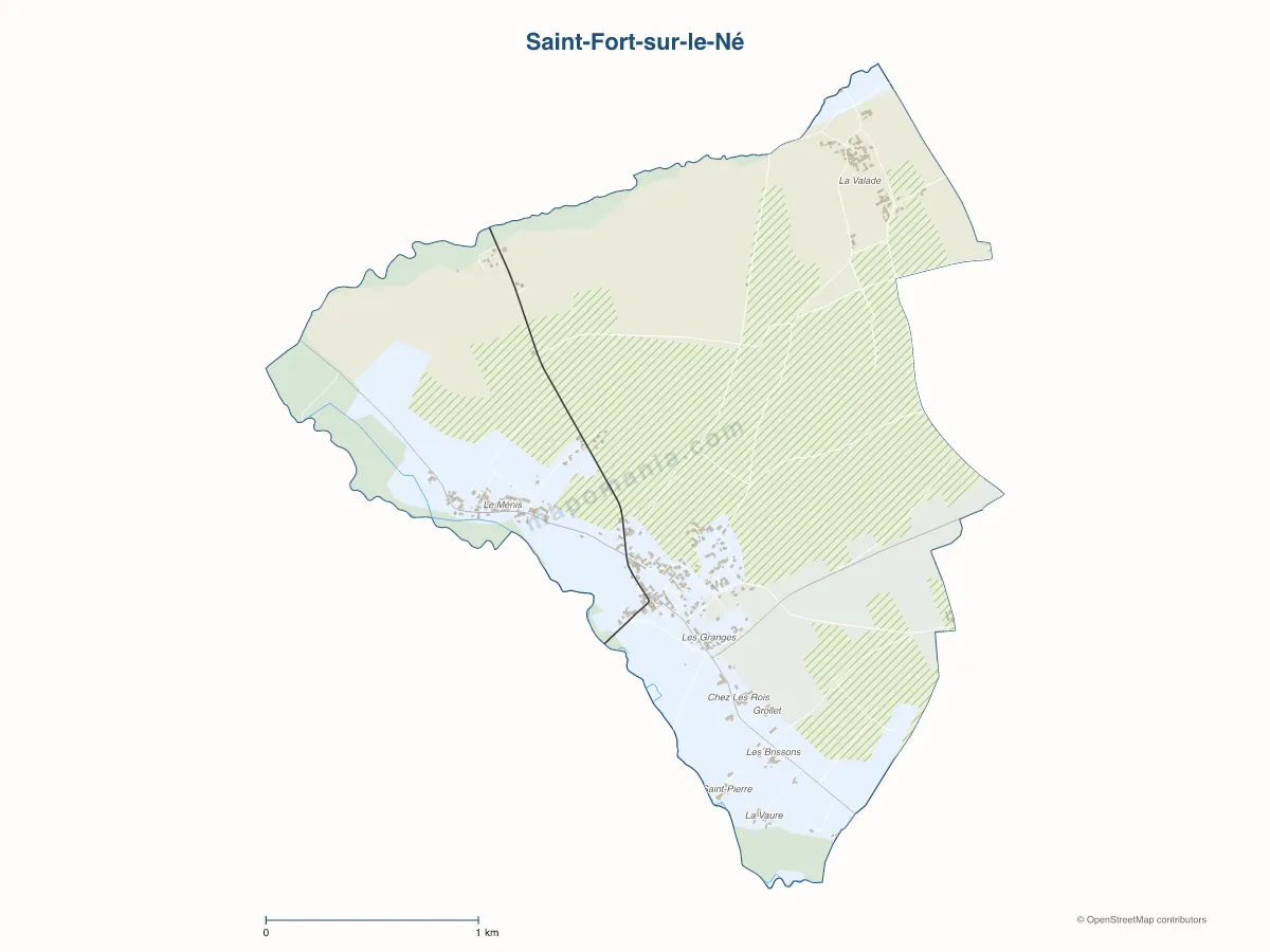 Carte de Saint-Fort-sur-le-Né à personnaliser