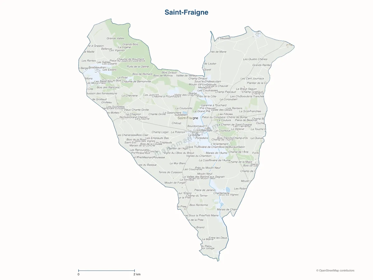 Carte de Saint-Fraigne à personnaliser