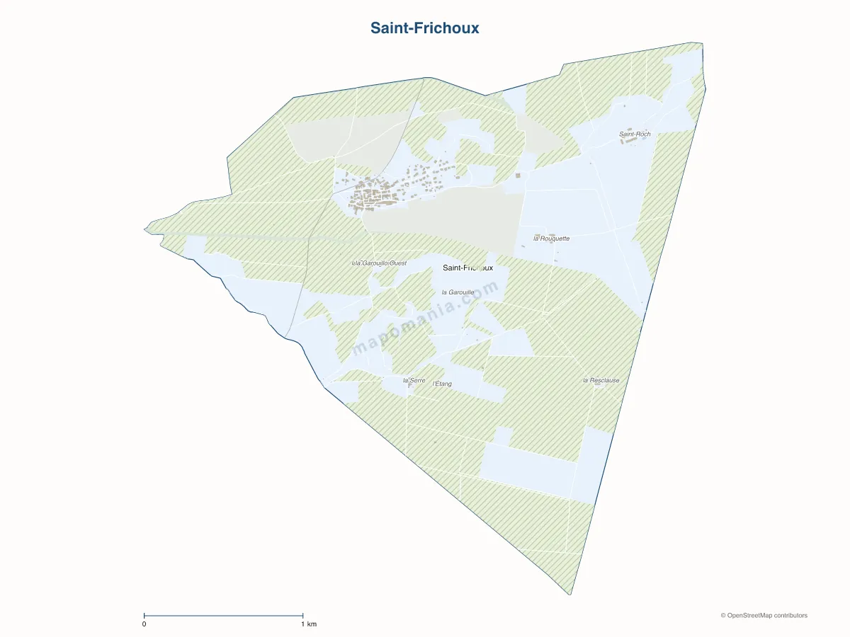 Carte de Saint-Frichoux à personnaliser