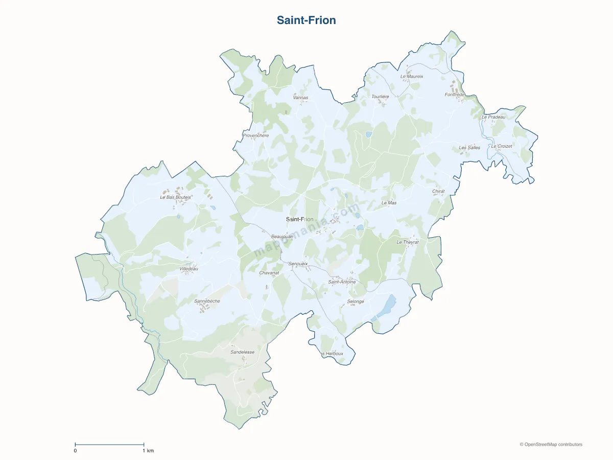 Carte de Saint-Frion à personnaliser