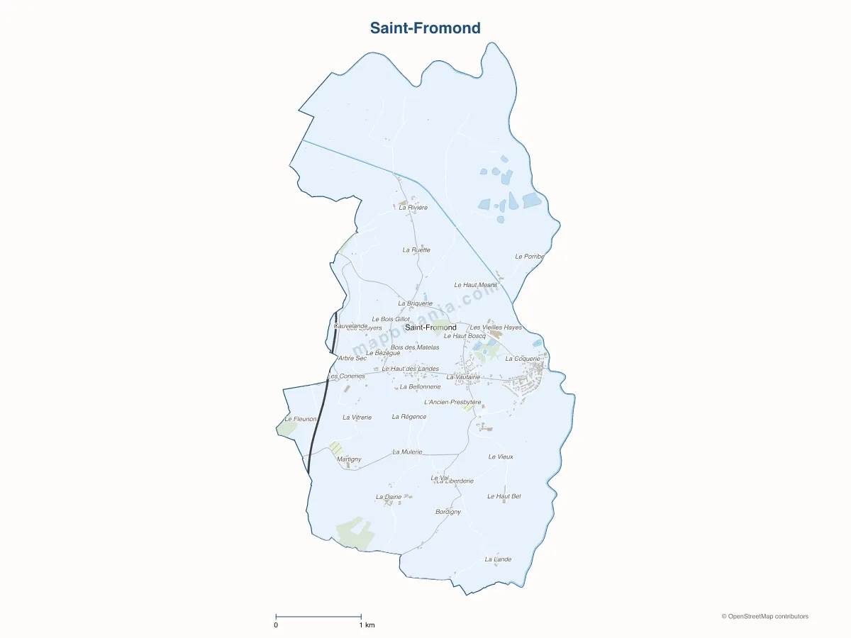Carte de Saint-Fromond à personnaliser