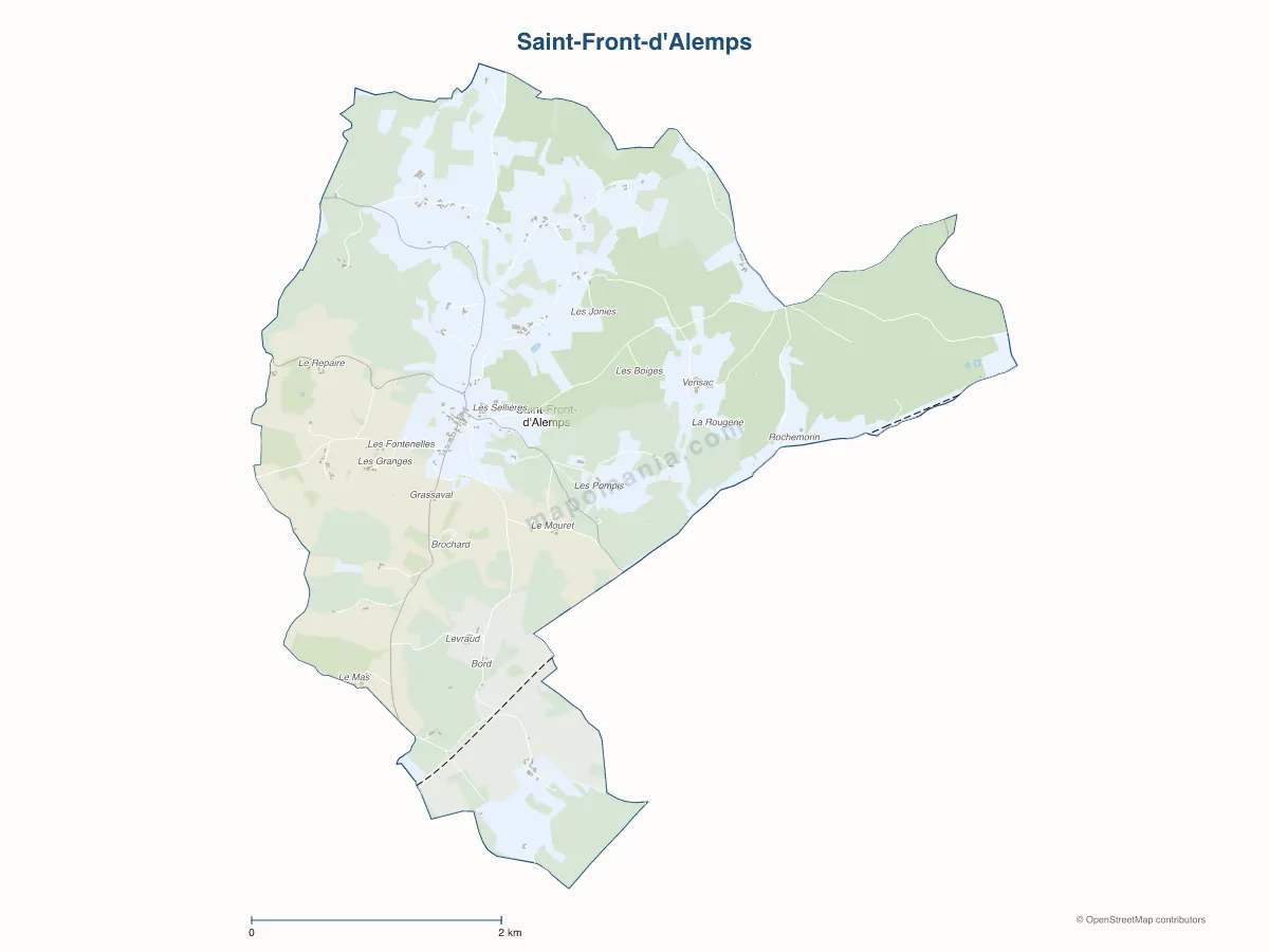 Carte de Saint-Front-d'Alemps à personnaliser