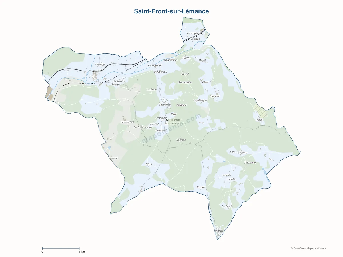 Carte de Saint-Front-sur-Lémance à personnaliser