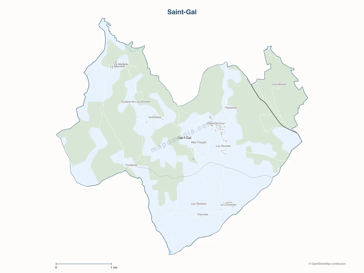 Carte de Saint-Gal à personnaliser