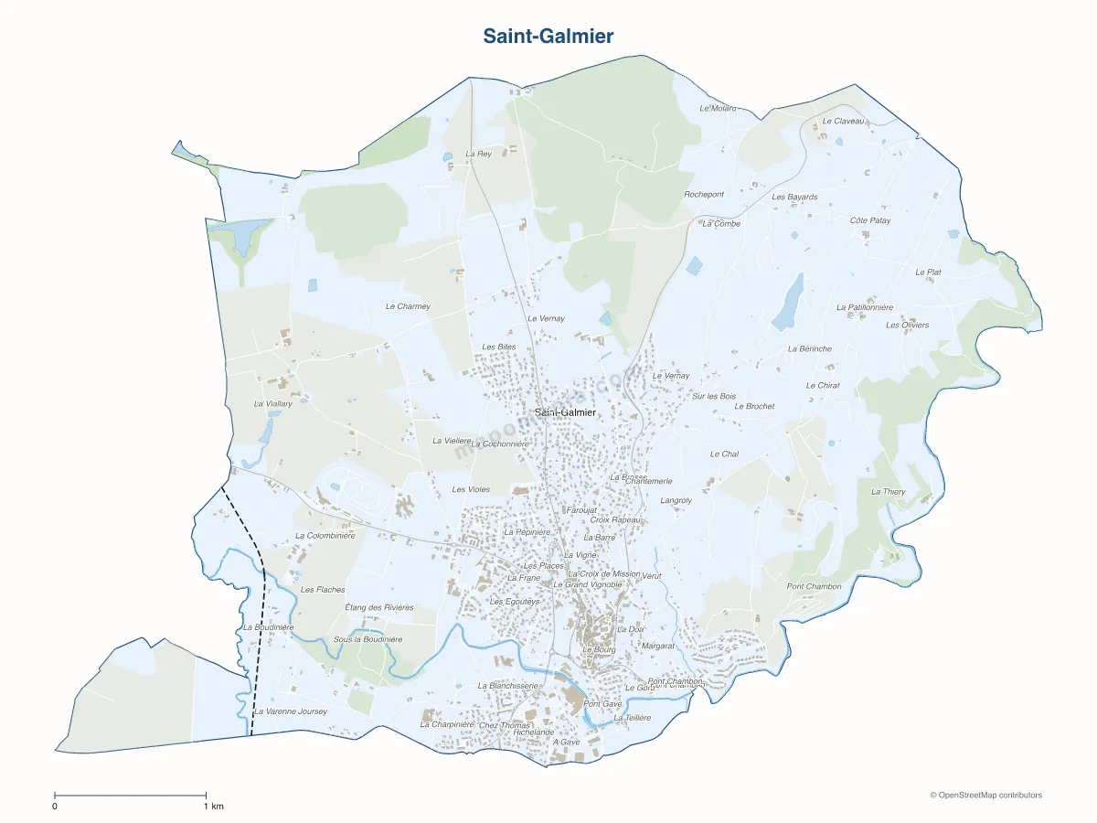 Carte de Saint-Galmier à personnaliser
