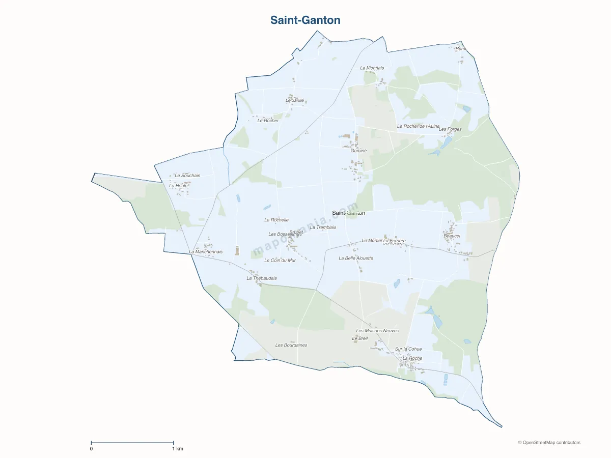 Carte de Saint-Ganton à personnaliser