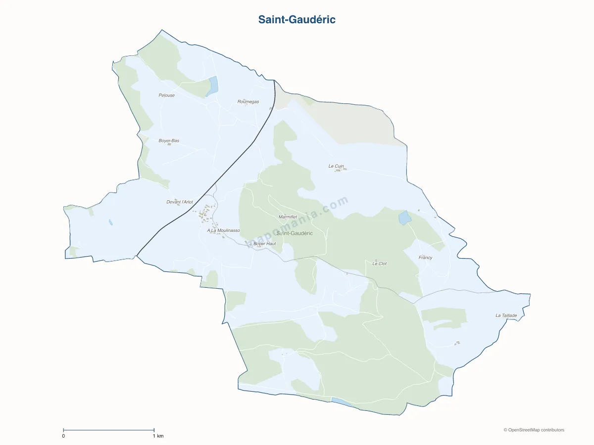 Carte de Saint-Gaudéric à personnaliser
