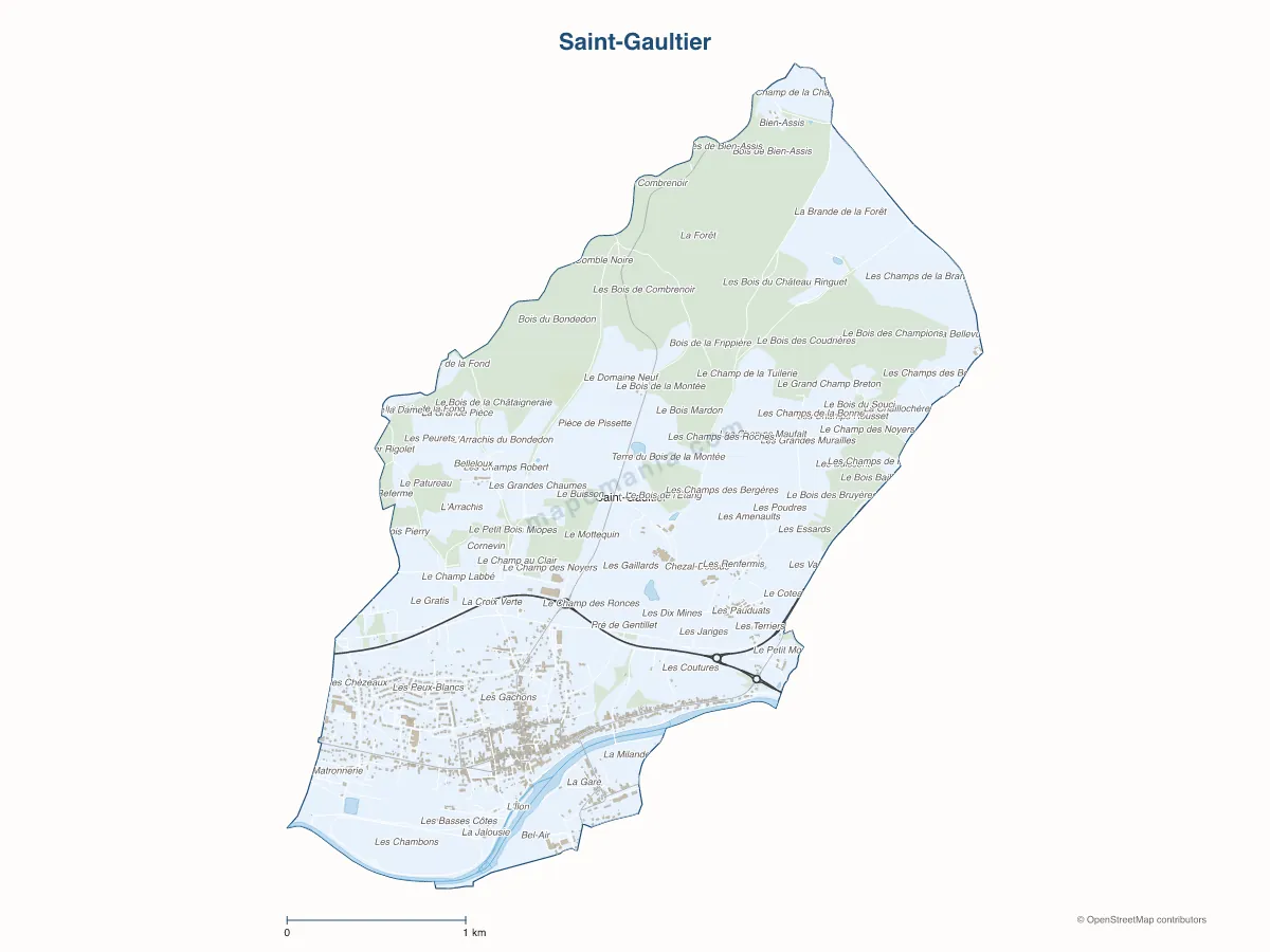 Carte de Saint-Gaultier à personnaliser
