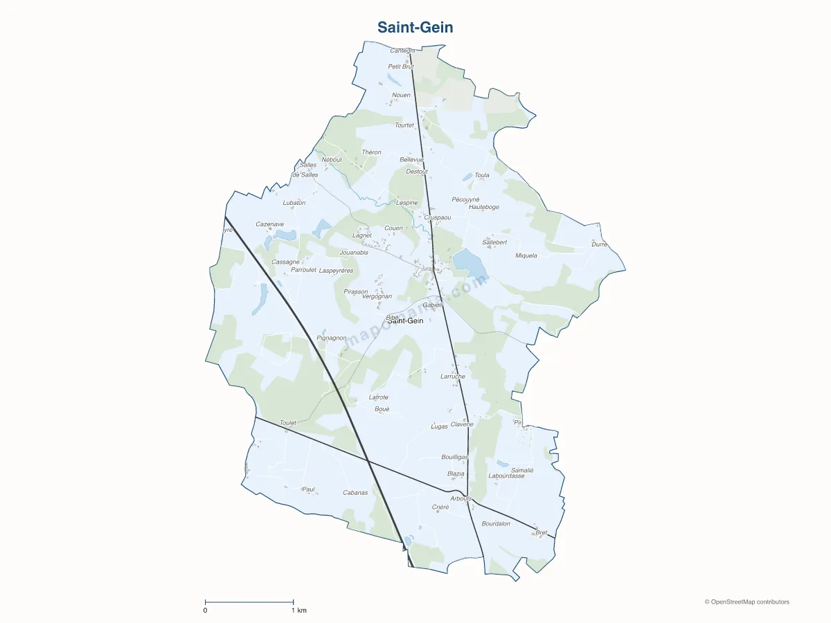 Carte de Saint-Gein à personnaliser