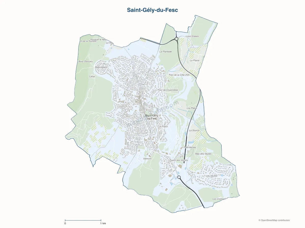Carte de Saint-Gély-du-Fesc à personnaliser