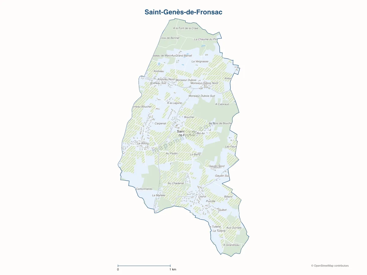 Carte de Saint-Genès-de-Fronsac à personnaliser