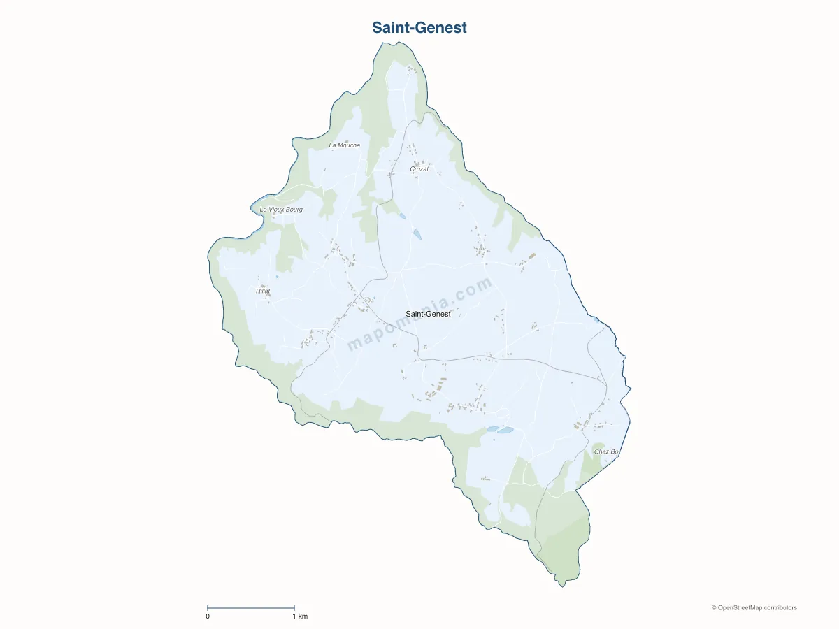 Carte de Saint-Genest à personnaliser