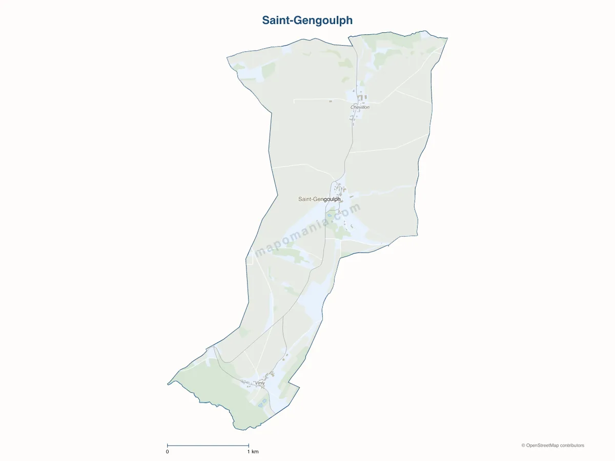 Carte de Saint-Gengoulph à personnaliser