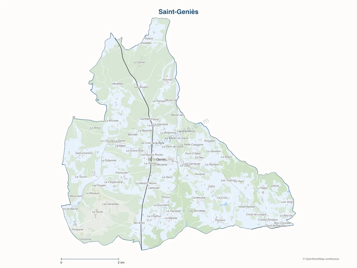 Carte de Saint-Geniès à personnaliser