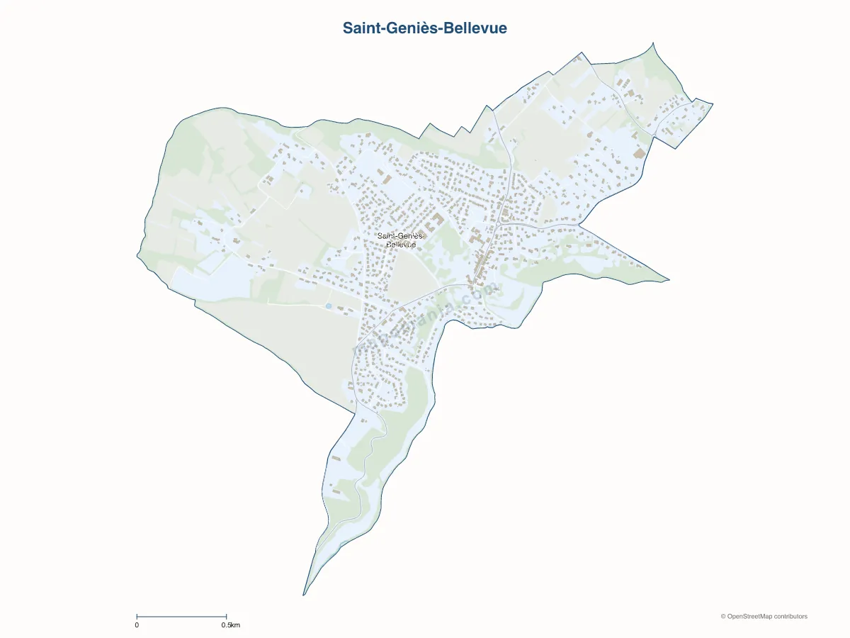Carte de Saint-Geniès-Bellevue à personnaliser