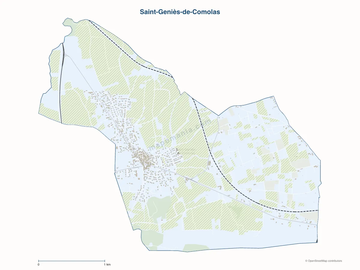 Carte de Saint-Geniès-de-Comolas à personnaliser