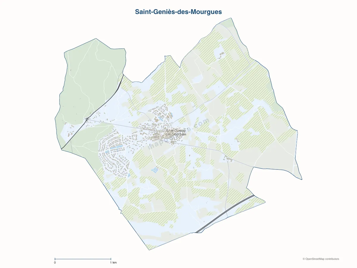 Carte de Saint-Geniès-des-Mourgues à personnaliser