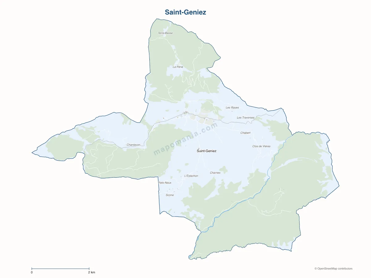 Carte de Saint-Geniez à personnaliser
