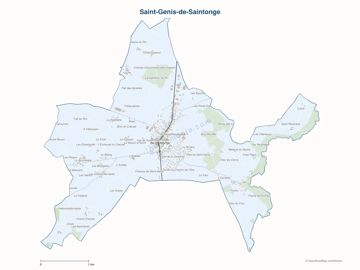 Carte de Saint-Genis-de-Saintonge à personnaliser