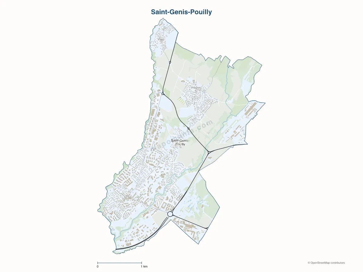 Carte de Saint-Genis-Pouilly à personnaliser
