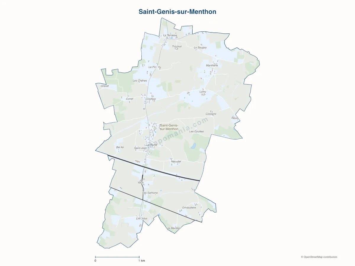 Carte de Saint-Genis-sur-Menthon à personnaliser
