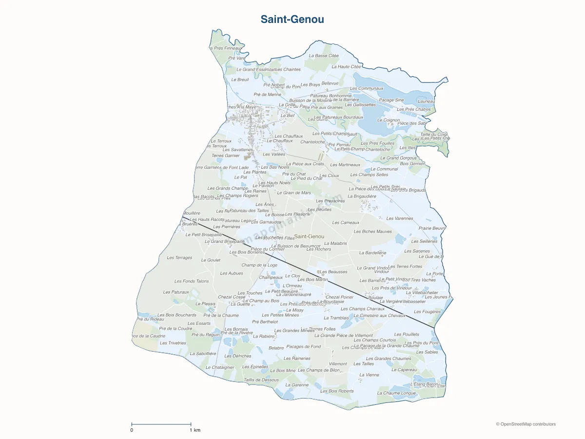 Carte de Saint-Genou à personnaliser