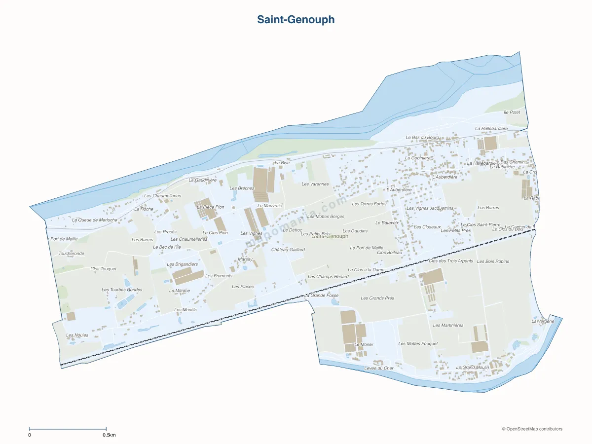 Carte de Saint-Genouph à personnaliser