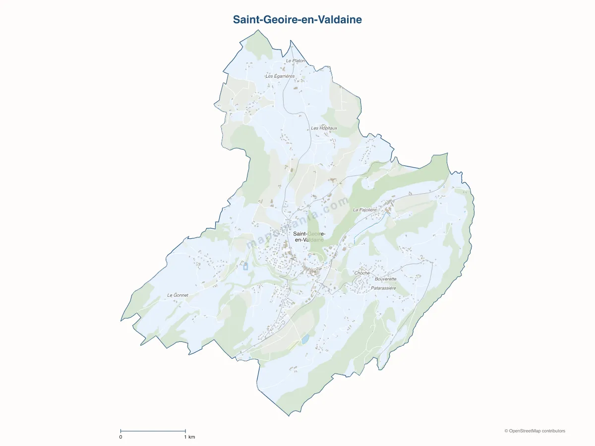 Carte de Saint-Geoire-en-Valdaine à personnaliser