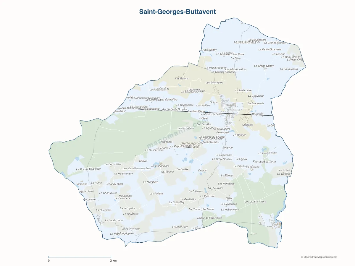 Carte de Saint-Georges-Buttavent à personnaliser