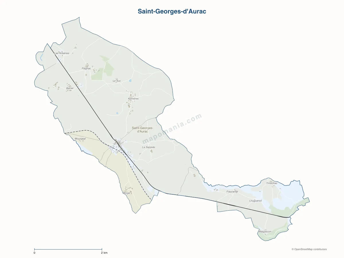 Carte de Saint-Georges-d'Aurac à personnaliser
