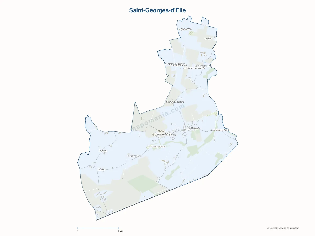 Carte de Saint-Georges-d'Elle à personnaliser