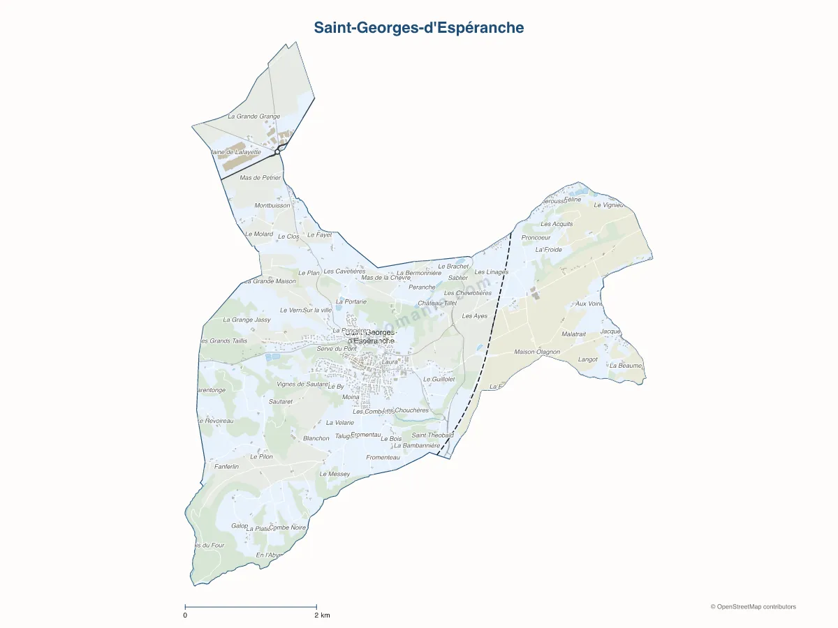 Carte de Saint-Georges-d'Espéranche à personnaliser