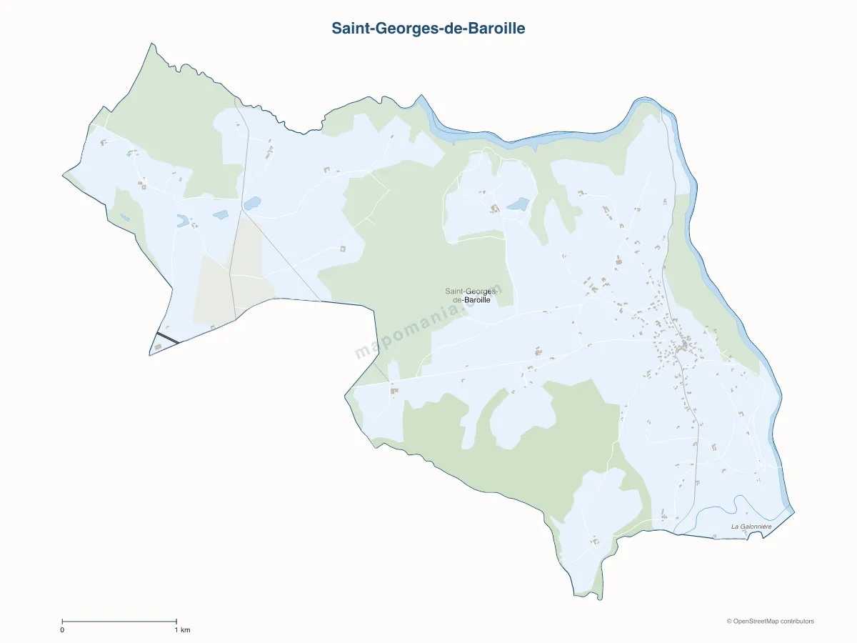 Carte de Saint-Georges-de-Baroille à personnaliser