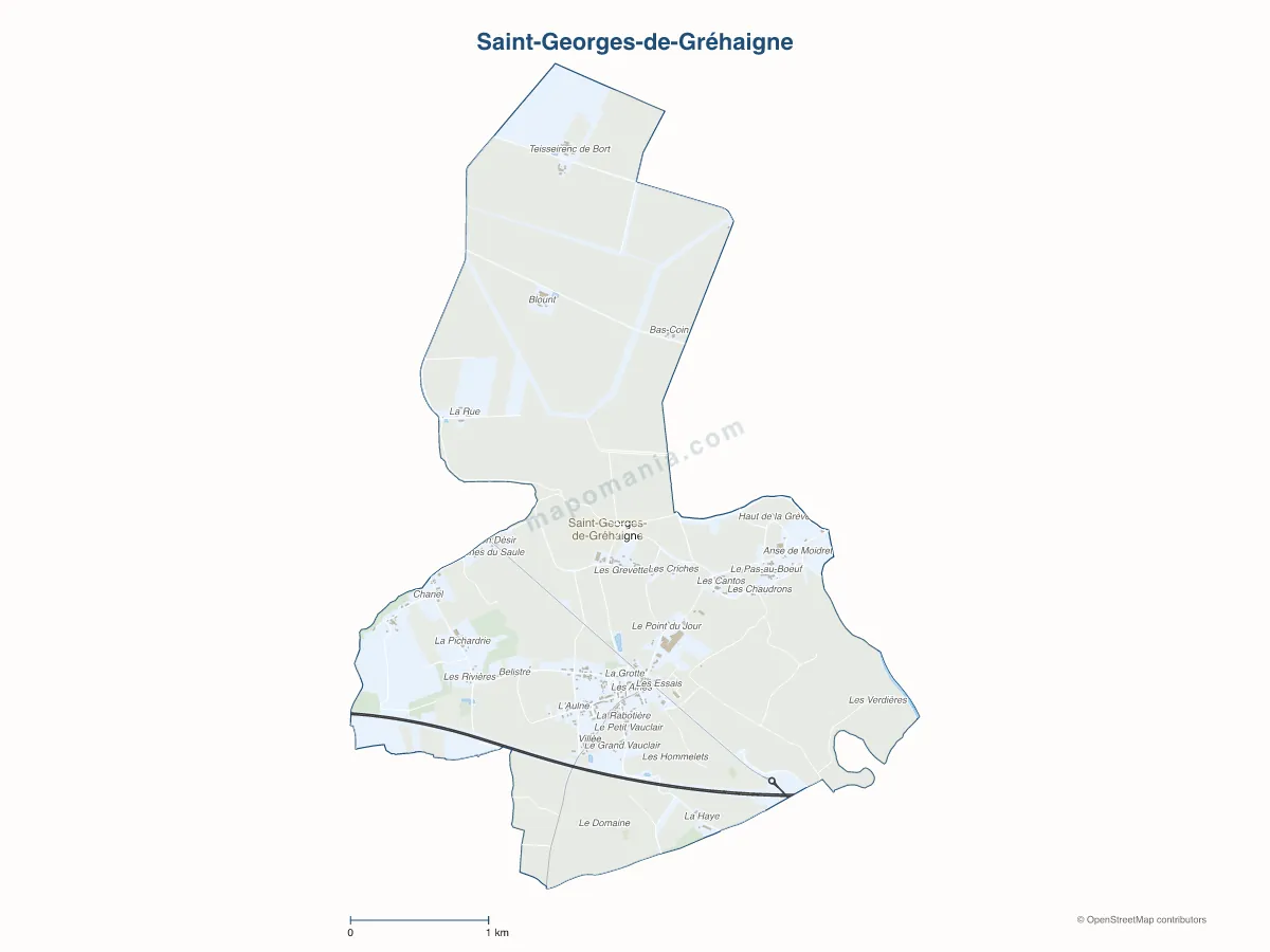 Carte de Saint-Georges-de-Gréhaigne à personnaliser