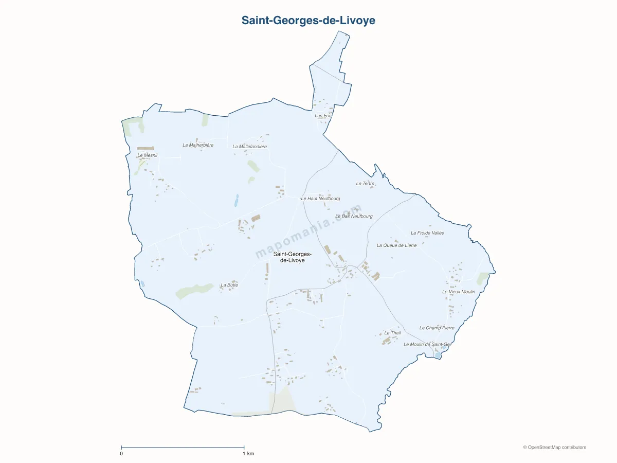 Carte de Saint-Georges-de-Livoye à personnaliser