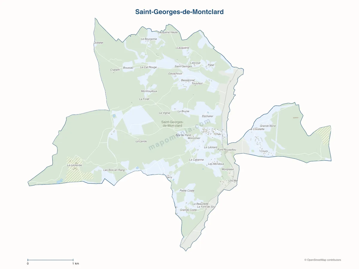 Carte de Saint-Georges-de-Montclard à personnaliser
