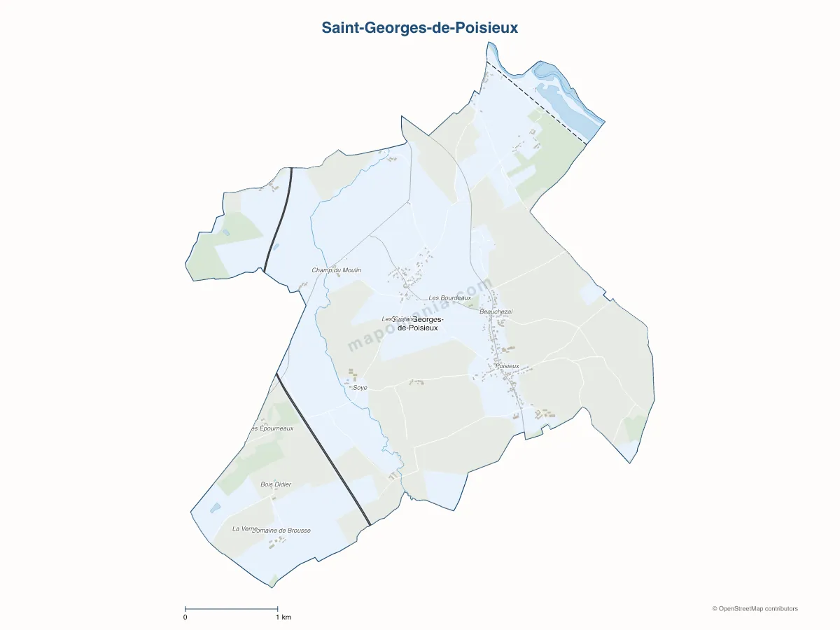 Carte de Saint-Georges-de-Poisieux à personnaliser