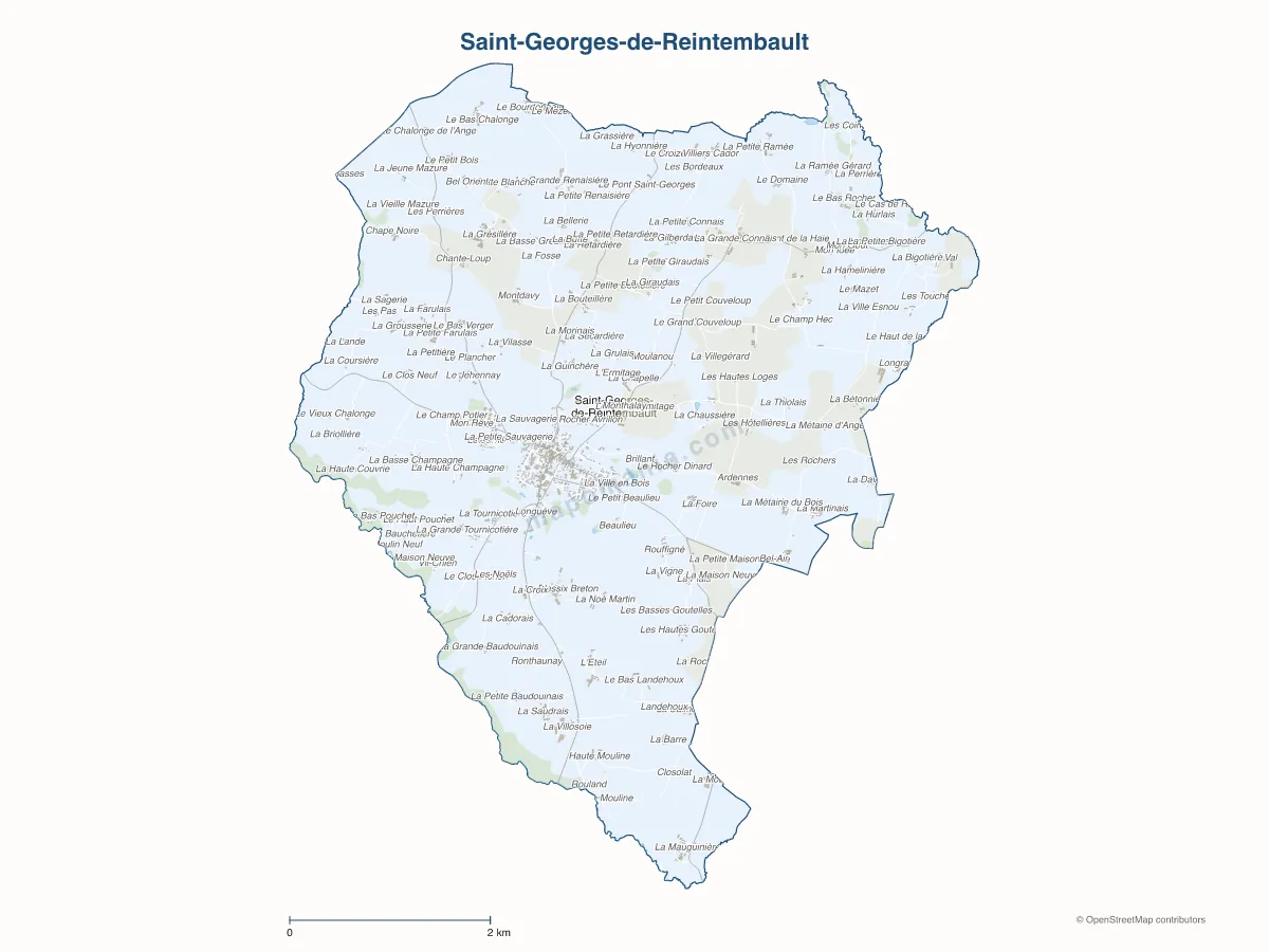 Carte de Saint-Georges-de-Reintembault à personnaliser