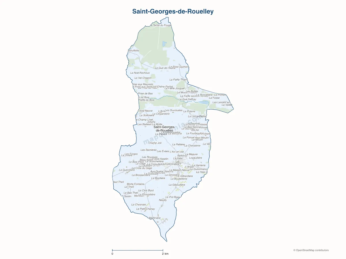 Carte de Saint-Georges-de-Rouelley à personnaliser