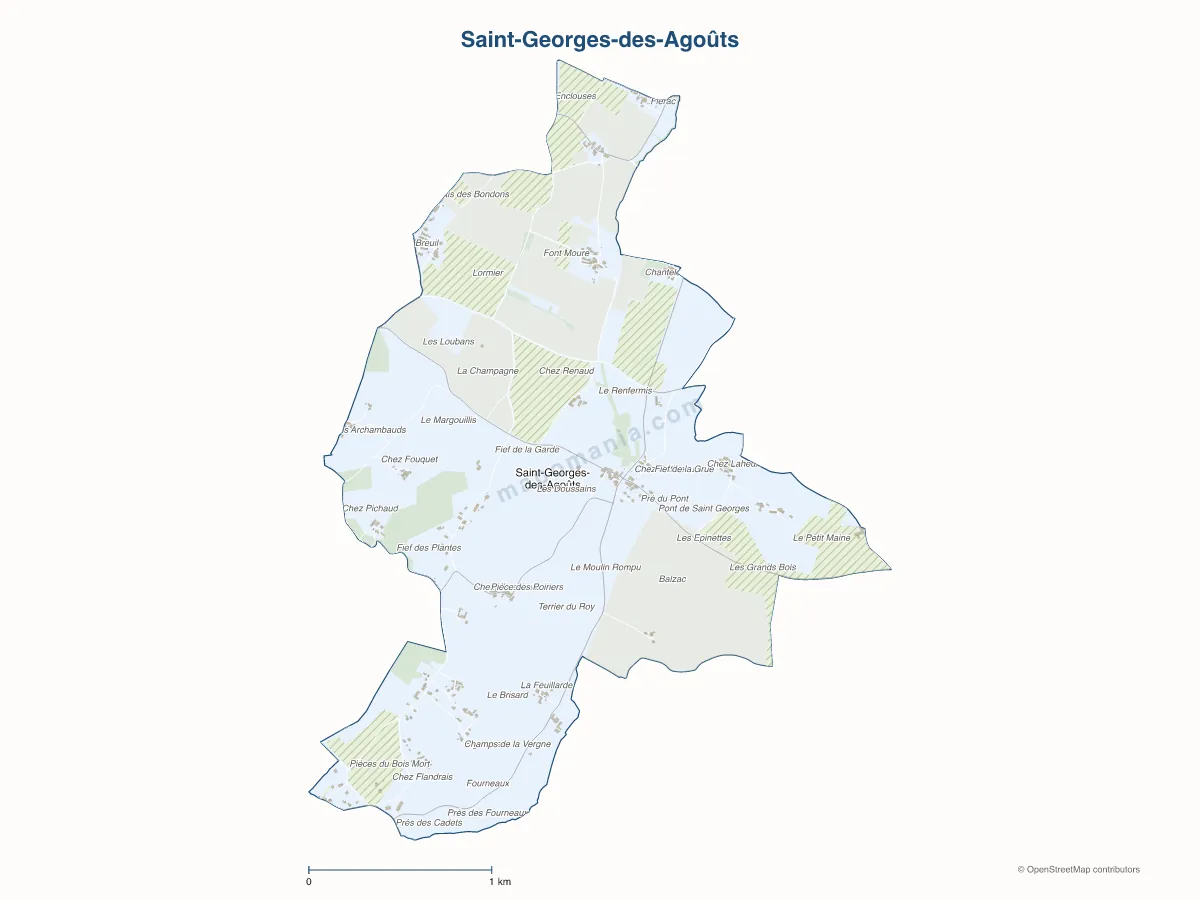 Carte de Saint-Georges-des-Agoûts à personnaliser