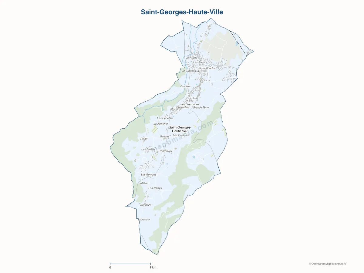 Carte de Saint-Georges-Haute-Ville à personnaliser