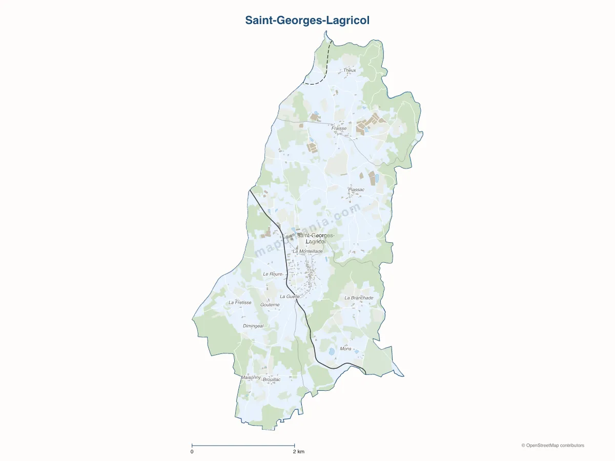 Carte de Saint-Georges-Lagricol à personnaliser