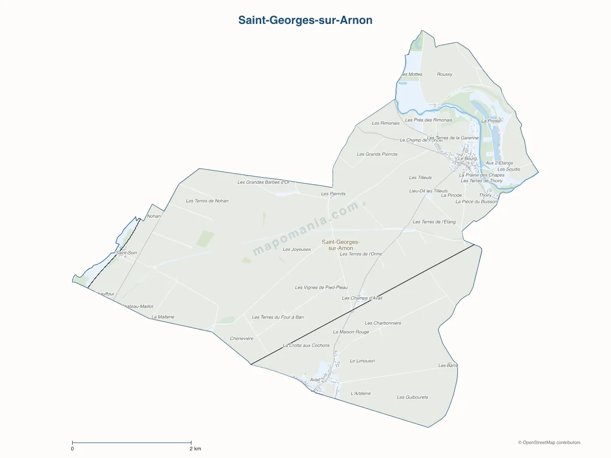 Carte de Saint-Georges-sur-Arnon à personnaliser
