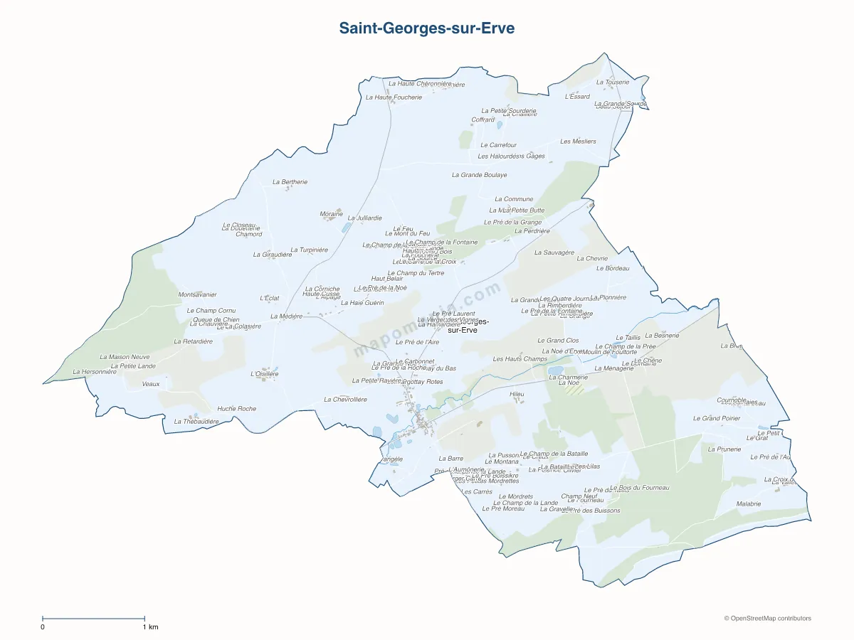 Carte de Saint-Georges-sur-Erve à personnaliser