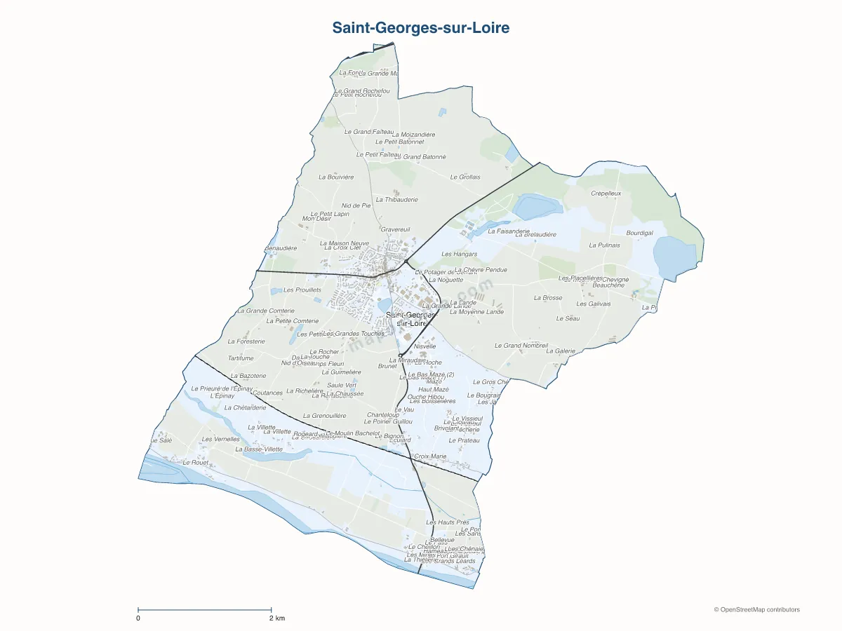 Carte de Saint-Georges-sur-Loire à personnaliser