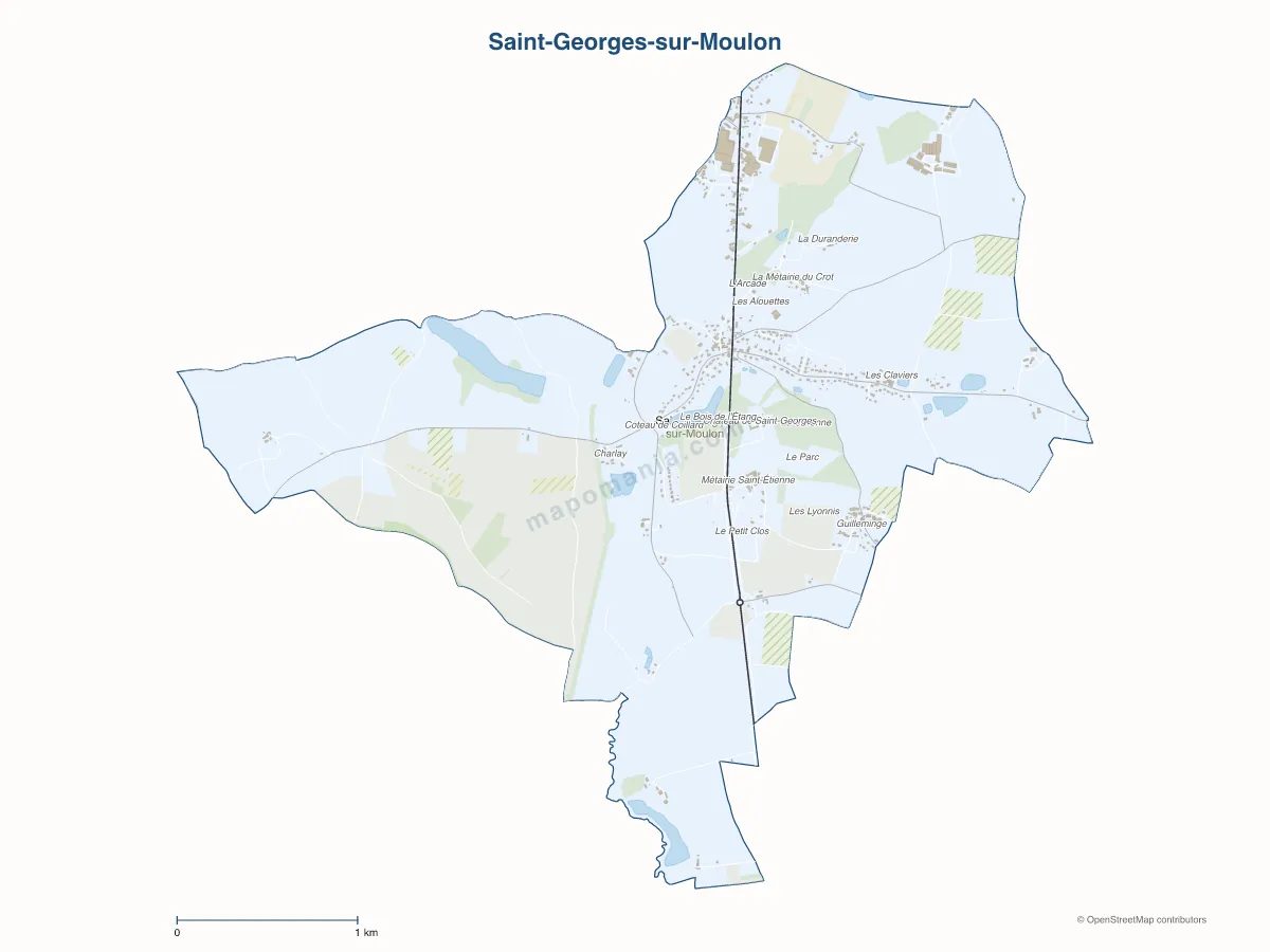 Carte de Saint-Georges-sur-Moulon à personnaliser